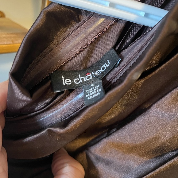 *Like New*  Brown Satin Le Chateau Dress. - Picture 2 of 3